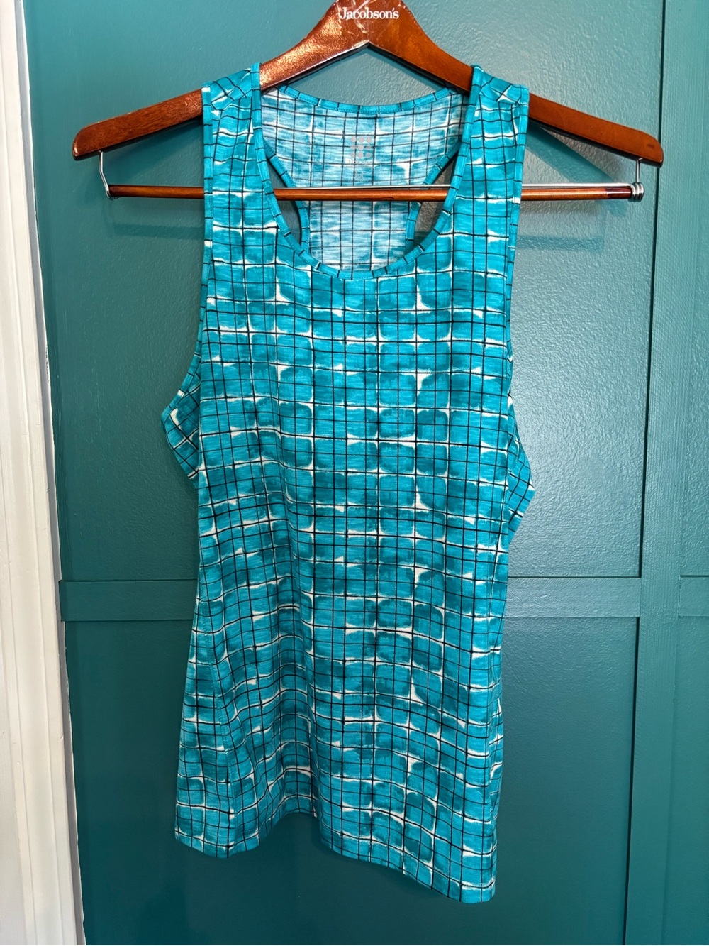 NWT Title Nine Blue Stink Stopper Tank Top w/ silver, copper & zinc size Medium